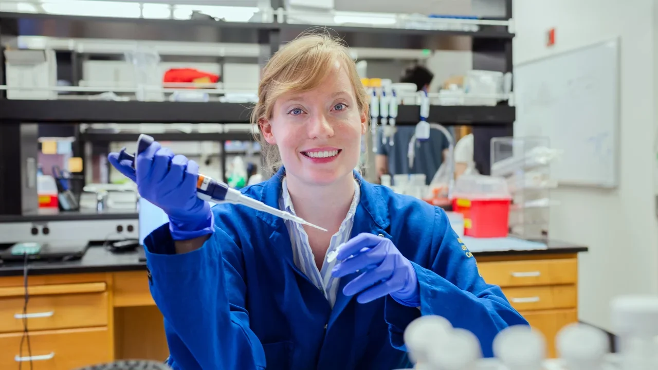 Photo of person performing work in a lab