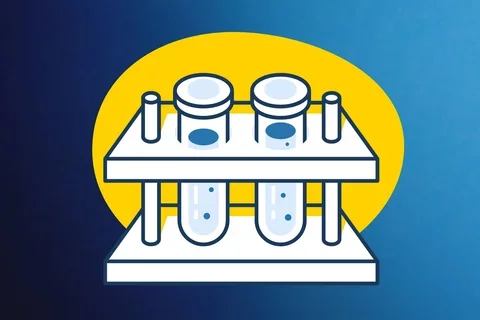 Animated Icon of test tubes for experiment 