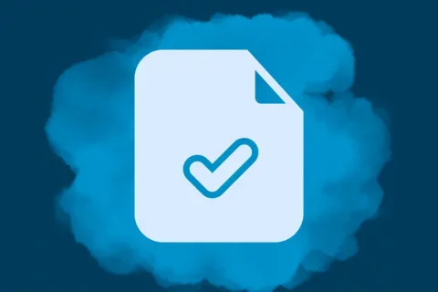 Application approval check on graphic background 