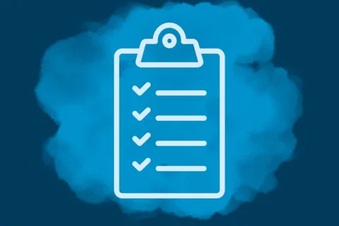 Clipboard with checklist on abstract background 