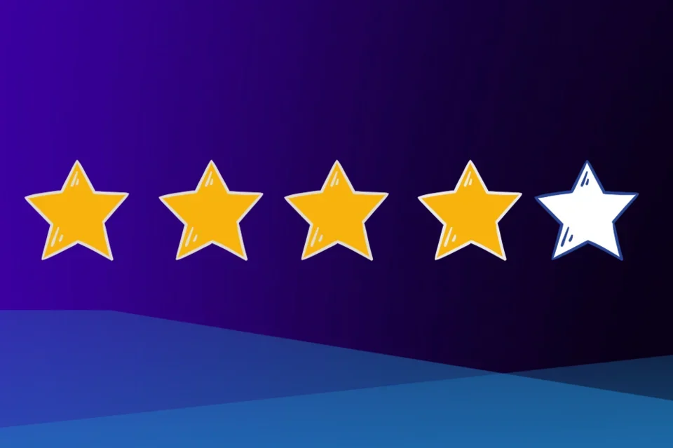Yellow star feedback graphic image 
