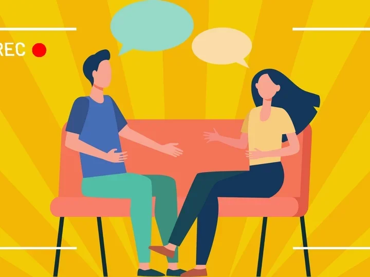 Animated Time to Talk video cover with active conversation graphic.