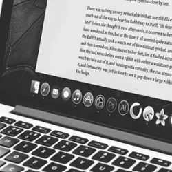 NIH F Workshop laptop in black in white 