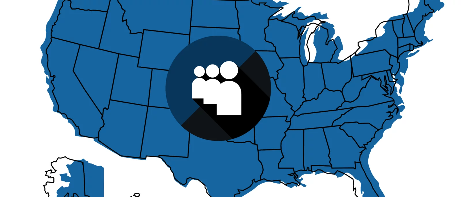 Map of the united states showing a national network