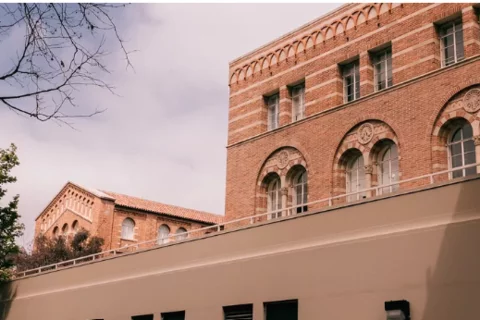 Side profile of building on campus