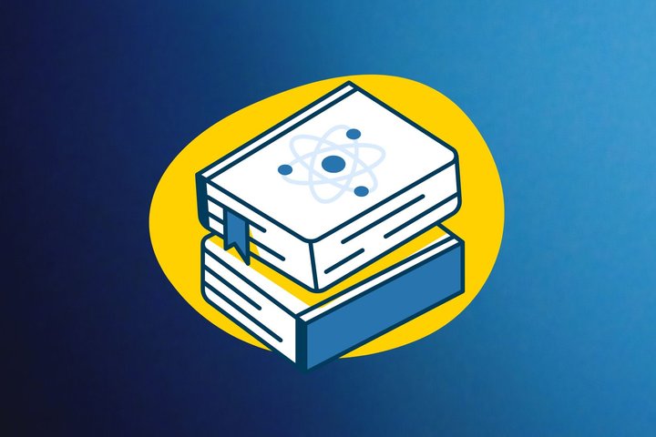 Book Icon on blue background